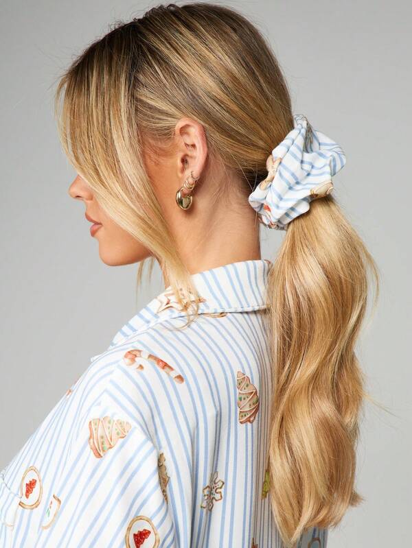 Missguided MISSGUIDED Christmas Cookie Print Pajama Set With Button Up Top