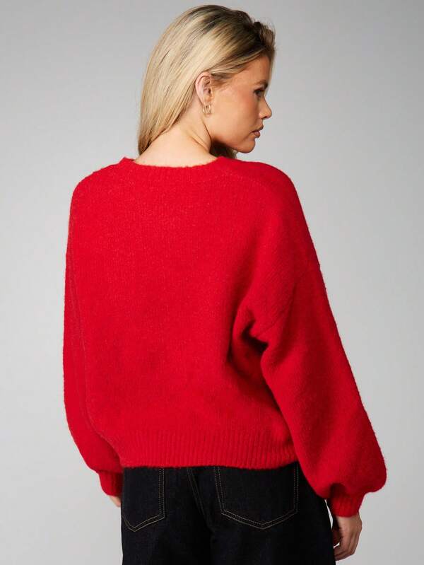 Missguided MISSGUIDED Christmas Oversized Crew Neck Knit Jumper