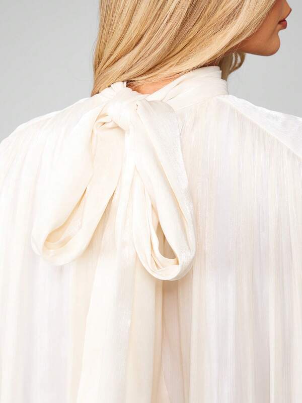 Missguided MISSGUIDED Christmas Sleeveless High Neck Pleated Chiffon Blouse