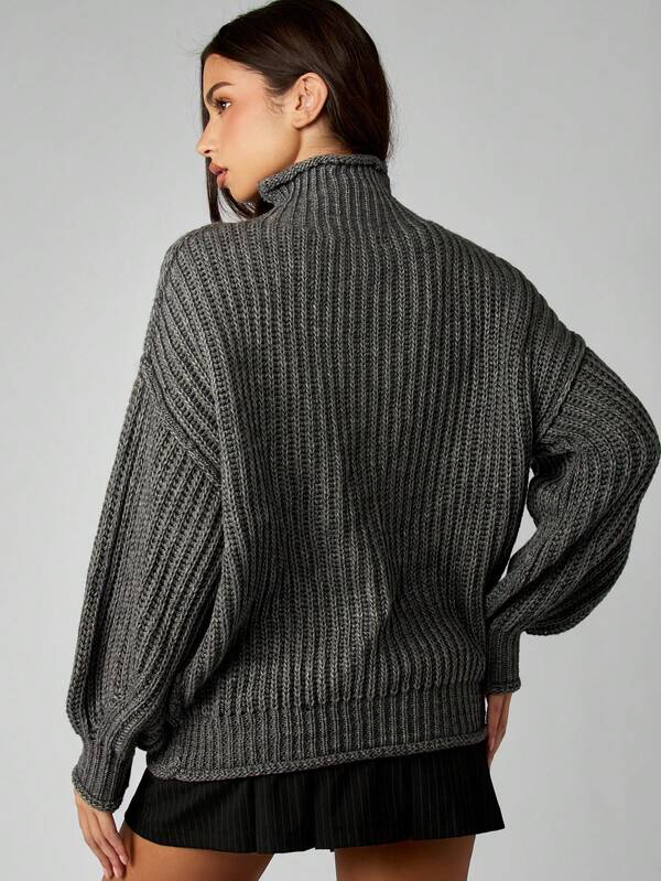 Missguided MISSGUIDED Chunky Cable Knit Turtleneck Sweater