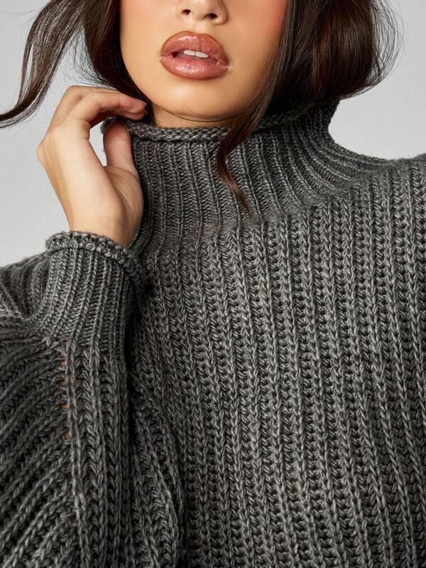 Missguided MISSGUIDED Chunky Cable Knit Turtleneck Sweater