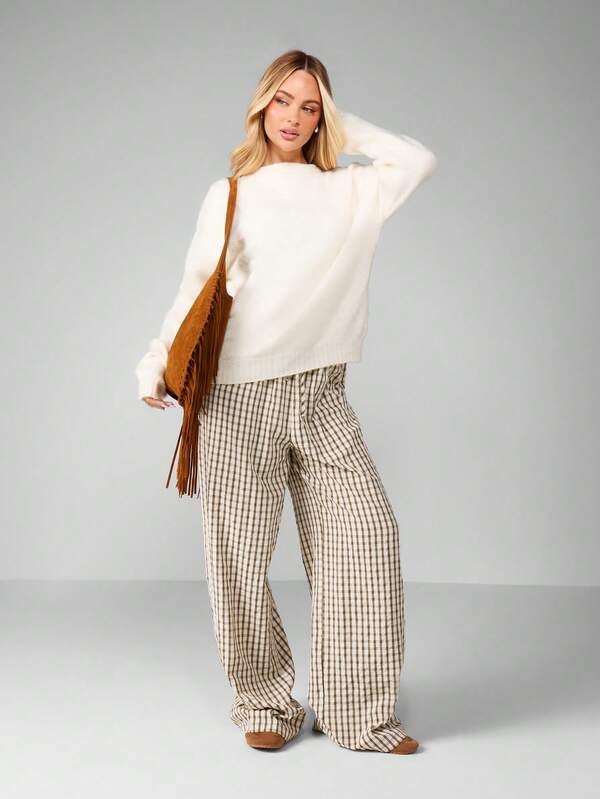 Missguided MISSGUIDED Chunky Knit Crew Neck Sweater With Long Sleeves