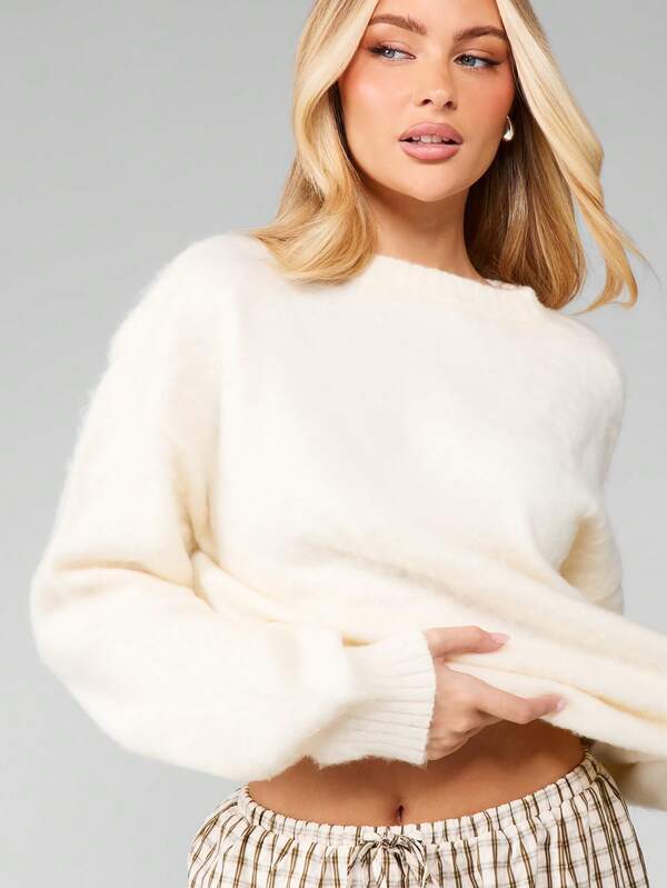 Missguided MISSGUIDED Chunky Knit Crew Neck Sweater With Long Sleeves
