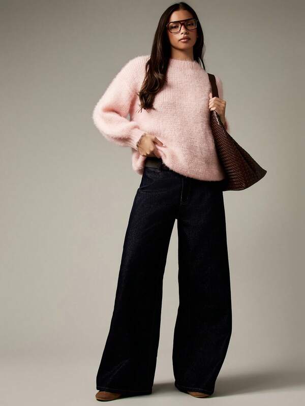 Missguided MISSGUIDED Chunky Knit Sweater With Balloon Sleeves And Turtleneck
