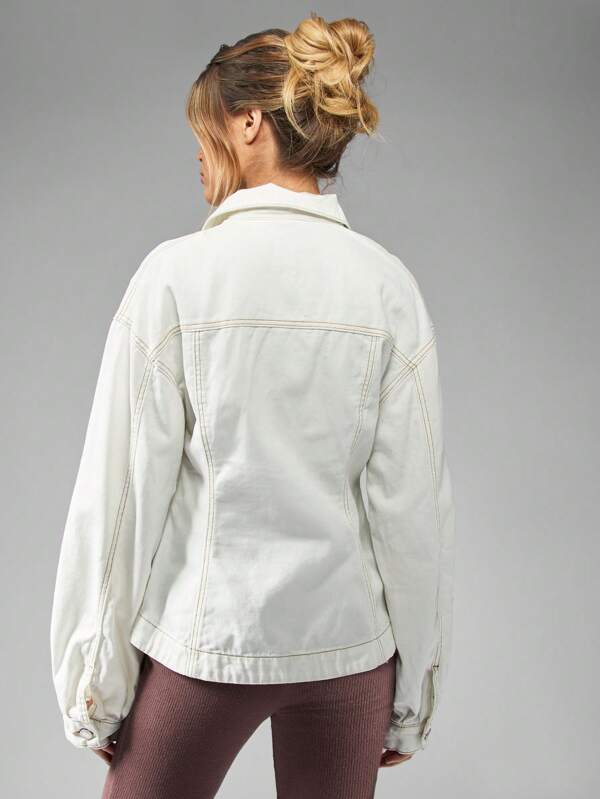 Missguided MISSGUIDED Cinched Waist Classic Fit Denim Jacket
