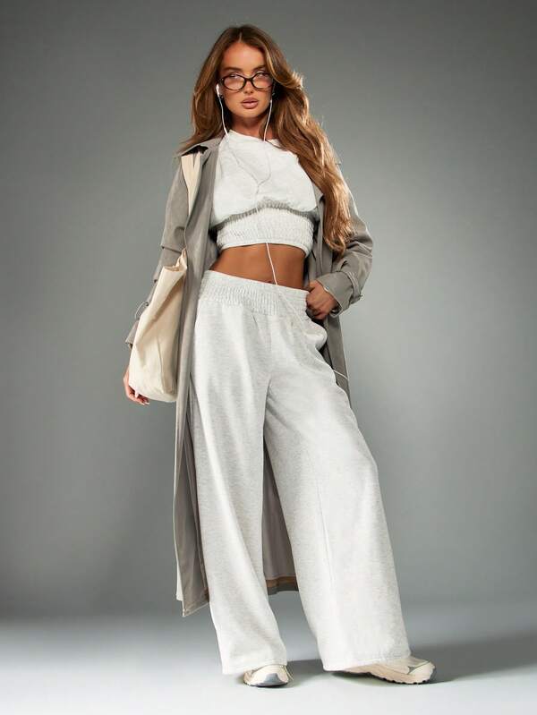 Missguided MISSGUIDED Cinched Waist Sweatshirt With Smocked Hem
