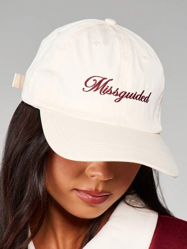 missguided MISSGUIDED Classic Baseball Cap With Embroidered Script Design