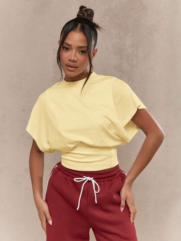 missguided MISSGUIDED Classic Casual Crop Tee With Ribbed Hem