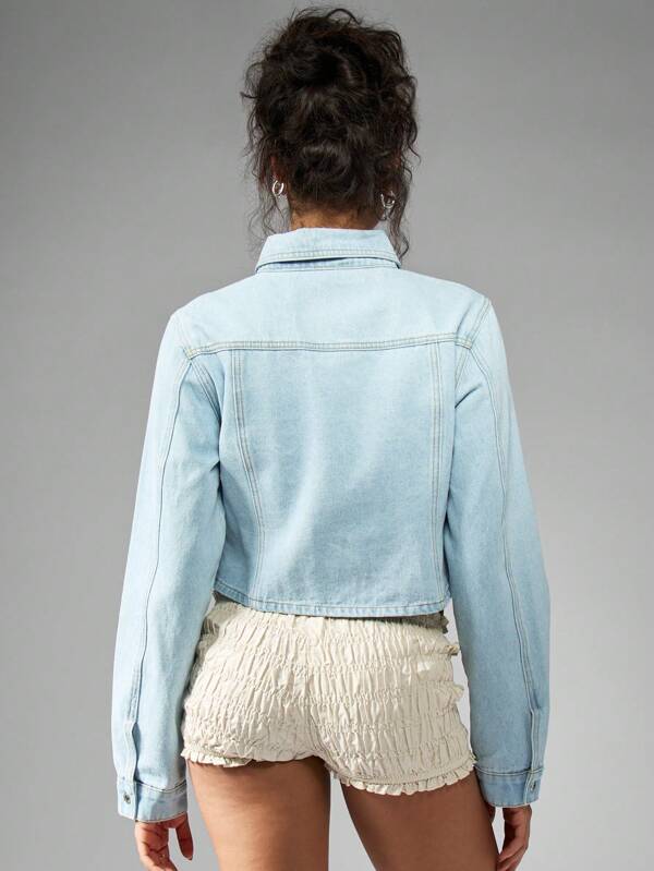 Missguided MISSGUIDED Classic Cropped Trucker Denim Jacket