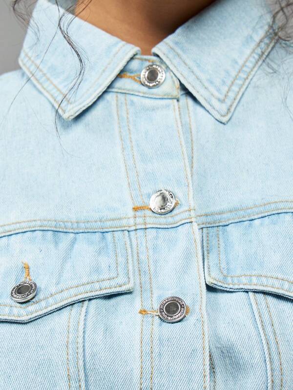 Missguided MISSGUIDED Classic Cropped Trucker Denim Jacket