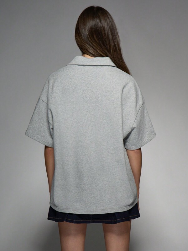 Missguided MISSGUIDED Collar Detail Oversized Boxy T-Shirt