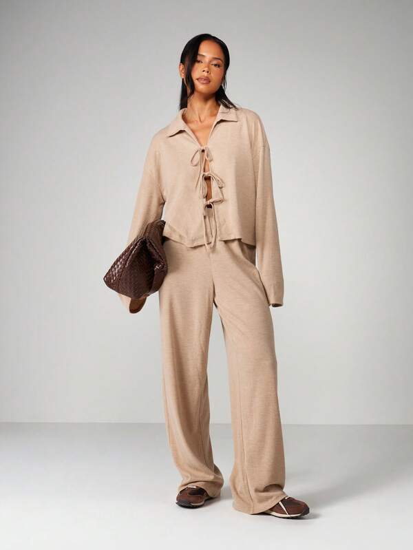 Missguided MISSGUIDED Collared Cardigan With Tie Front