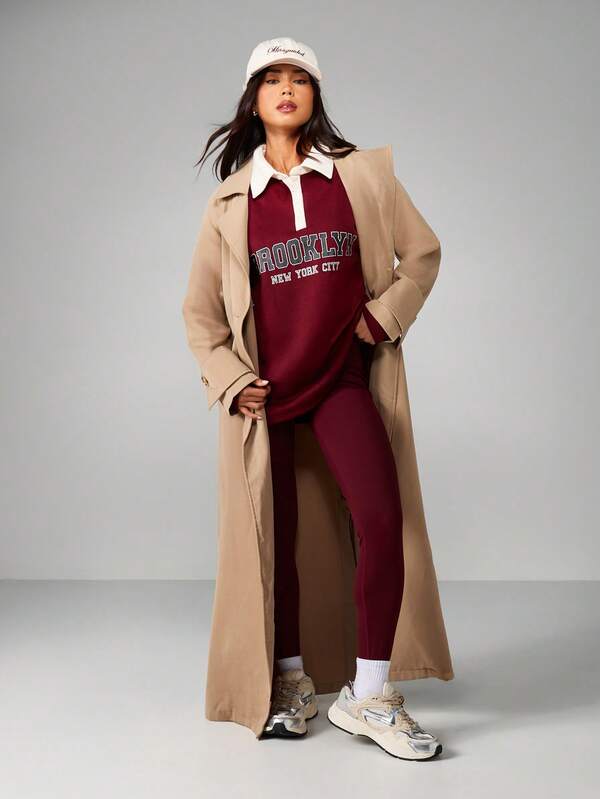 Missguided MISSGUIDED Collared Sweatshirt With Brooklyn Print