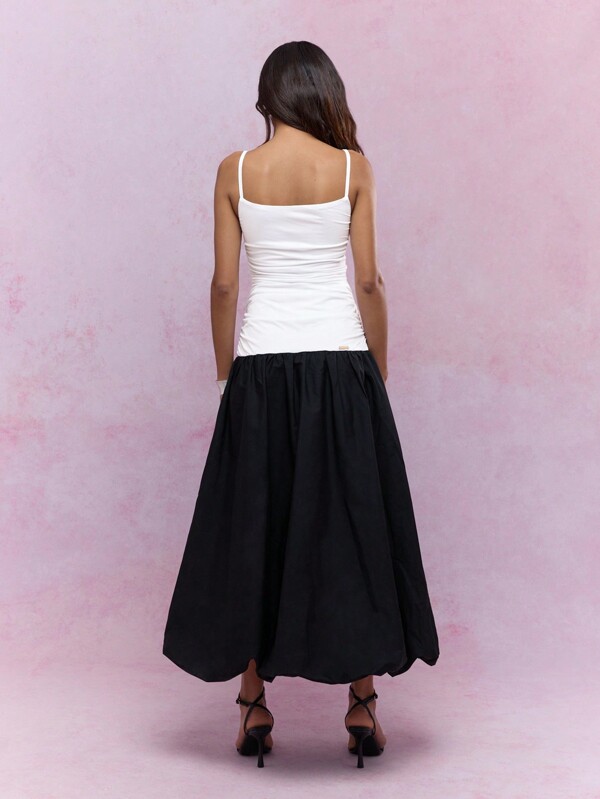 Missguided MISSGUIDED Color Block Bubble Ruched Long Hem Cami Maxi Dress