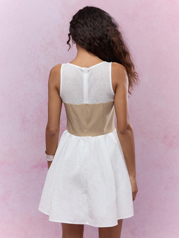 Missguided MISSGUIDED Color Block Corset Detail Mini Dress