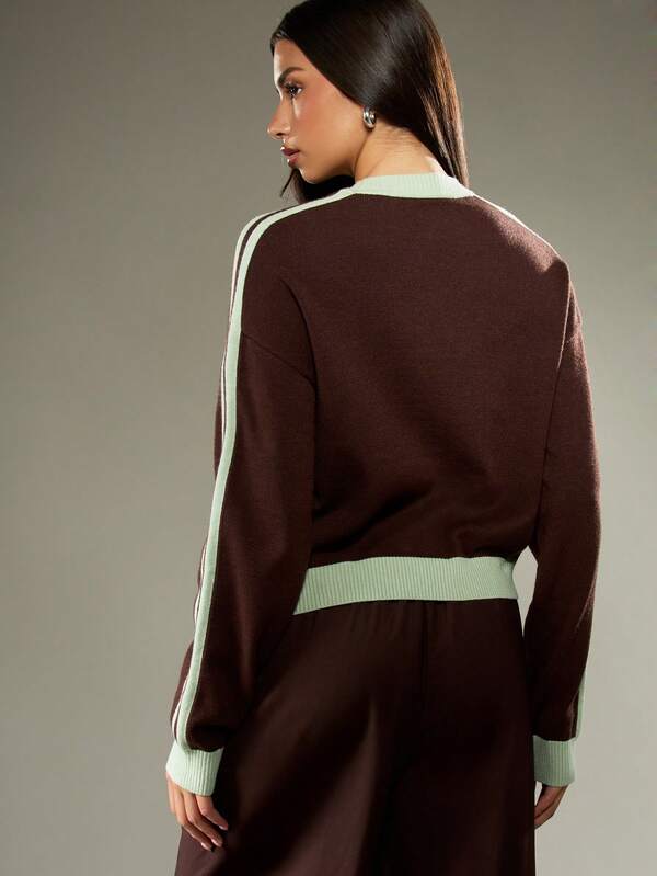 Missguided MISSGUIDED Color Block Knit Jumper With Ribbed Trim