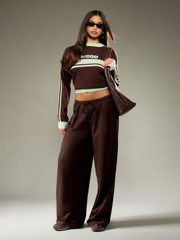 Missguided MISSGUIDED Color Block Knit Jumper With Ribbed Trim