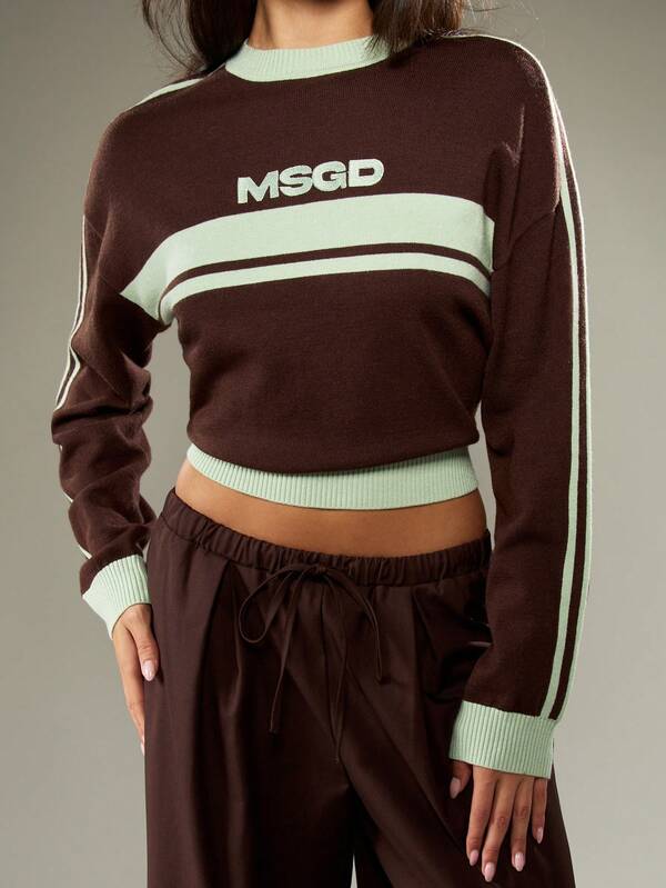 Missguided MISSGUIDED Color Block Knit Jumper With Ribbed Trim