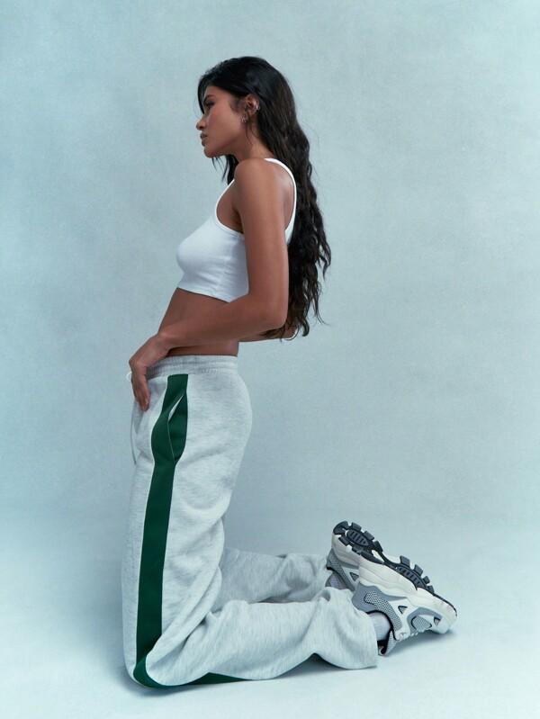 Missguided MISSGUIDED Color Block Wide Leg Sweatpants With Drawstrings Winter Wear