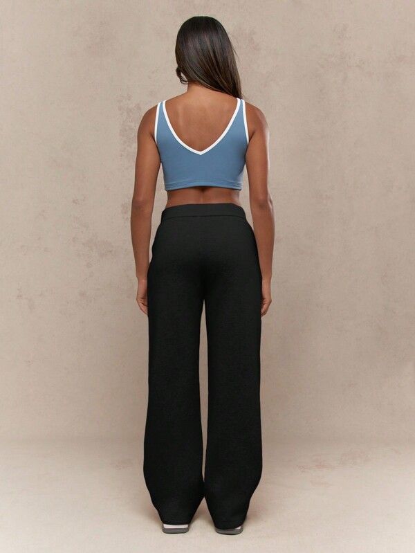 Missguided MISSGUIDED Comfy Athletic Wide Leg Sweatpants With Drawstring
