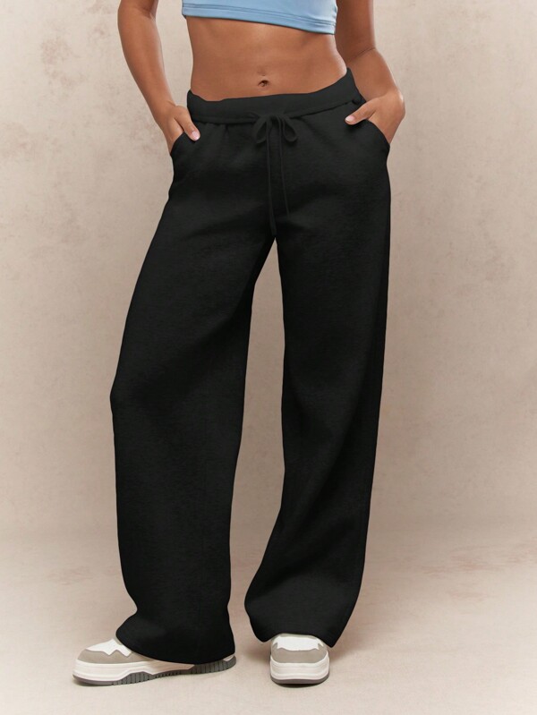 missguided MISSGUIDED Comfy Athletic Wide Leg Sweatpants With Drawstring