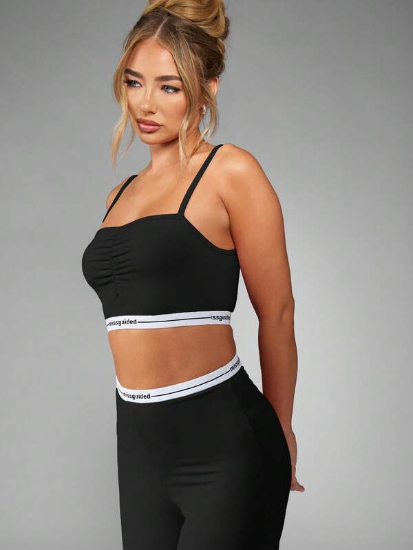 Missguided MISSGUIDED Comfy Ruched Slim Fit Lounge Set