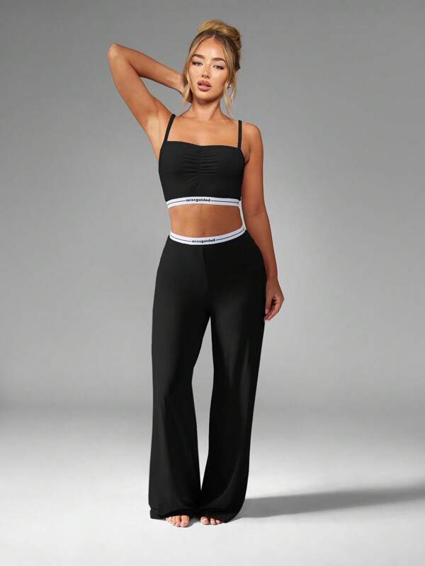 missguided MISSGUIDED Comfy Ruched Slim Fit Lounge Set
