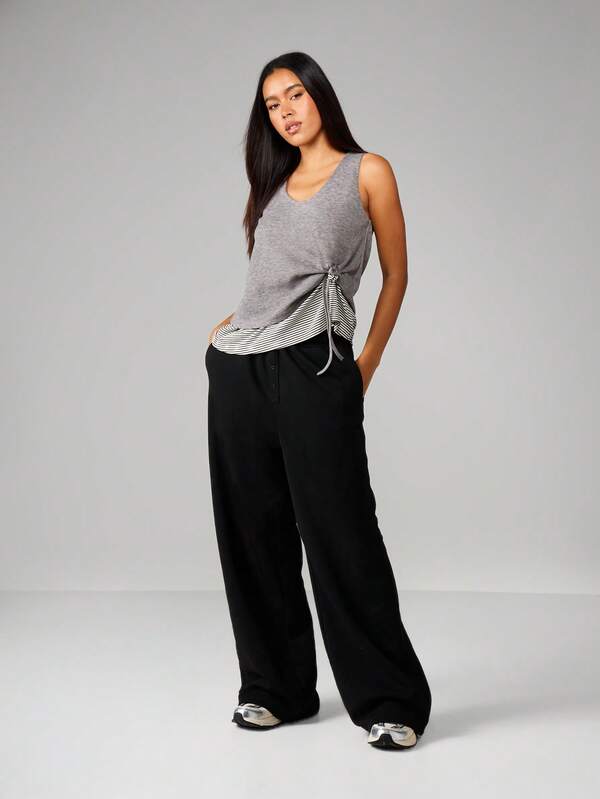 Missguided MISSGUIDED Contrast Cami With Tie Detail