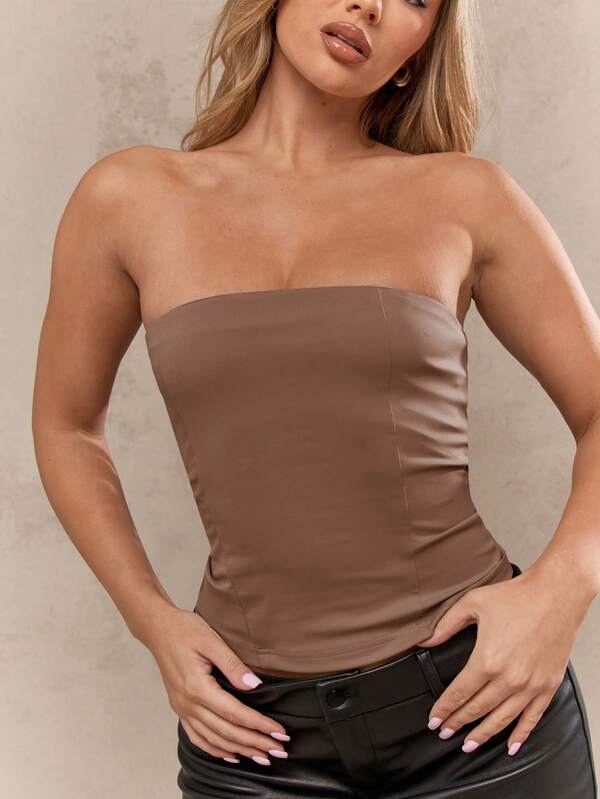 Missguided MISSGUIDED Corset Bodice Strapless Fitted Top