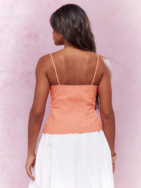 Missguided MISSGUIDED Corset Style Bustier Cami With Tie Front