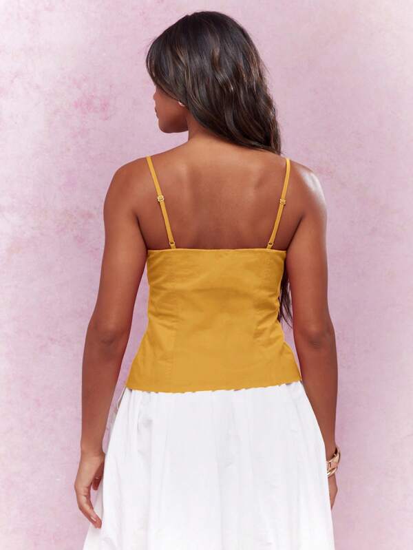 Missguided MISSGUIDED Corset Style Button Front Tank Top