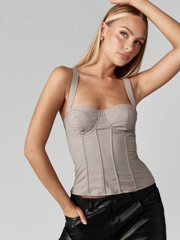 Missguided MISSGUIDED Corset Tank With Lace Up Back