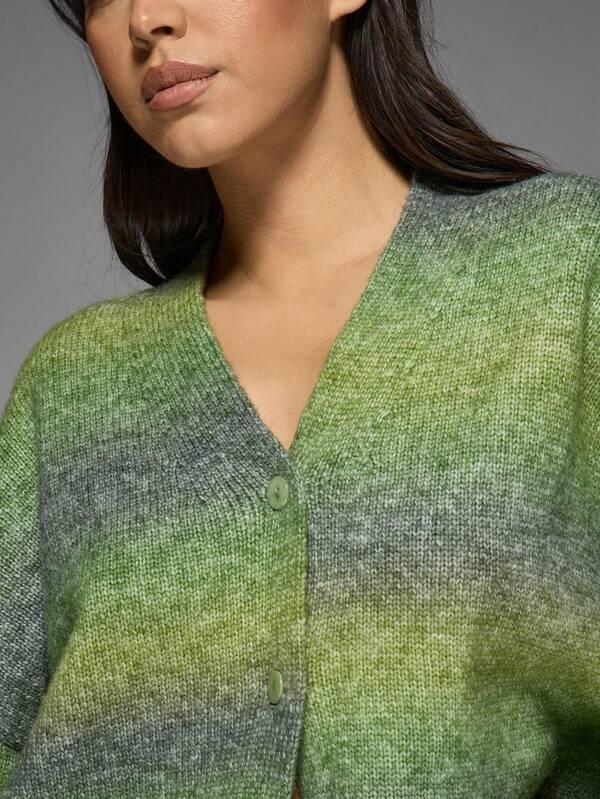 Missguided MISSGUIDED Cozy Ombre Knit Button-Front Cardigan