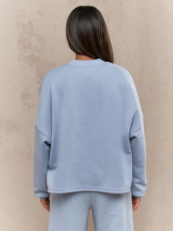 Missguided MISSGUIDED Cozy Oversized Drop Shoulder Crewneck Sweatshirt