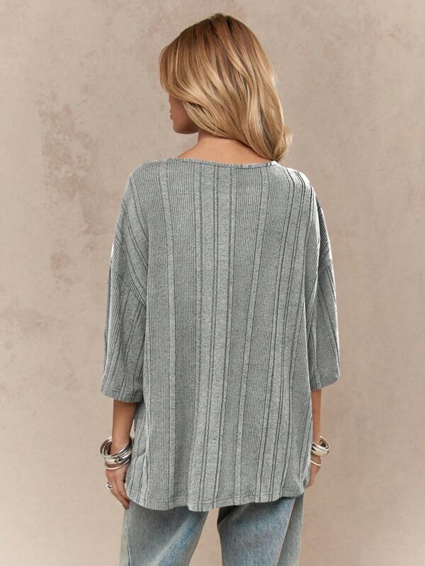Missguided MISSGUIDED Cozy Oversized Ribbed T-Shirt
