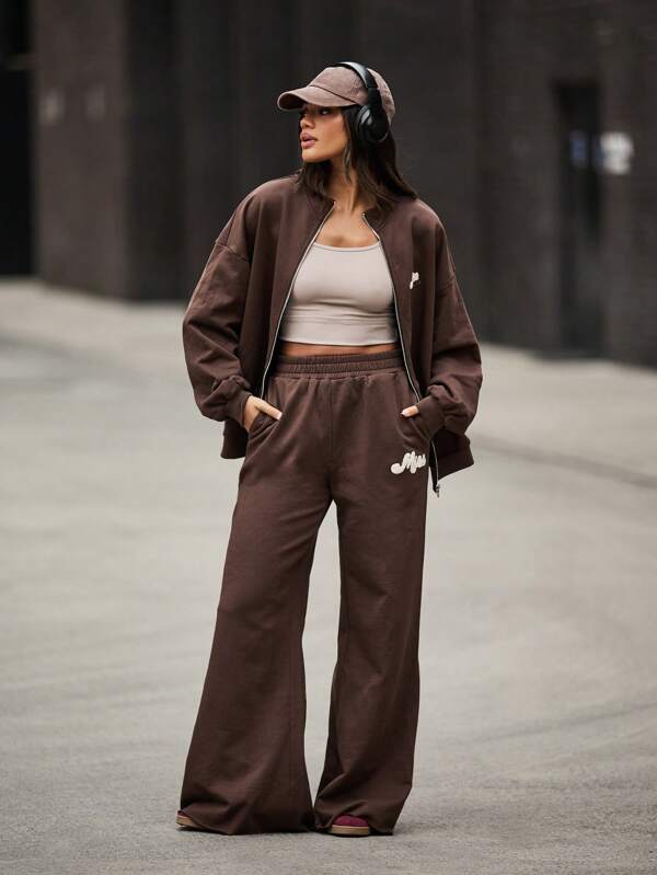 Missguided MISSGUIDED Cozy Oversized Wide Leg Fleece Sweatpants With Pockets