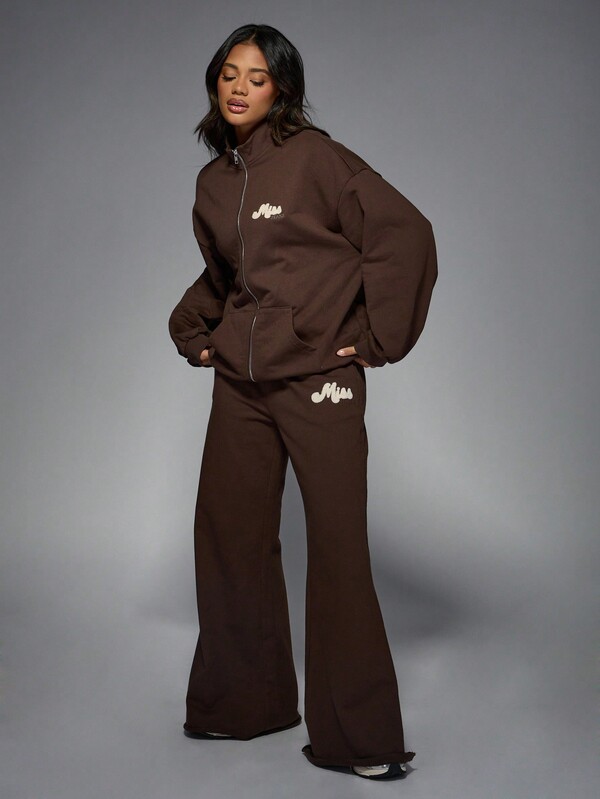 Missguided MISSGUIDED Cozy Oversized Wide Leg Fleece Sweatpants With Pockets