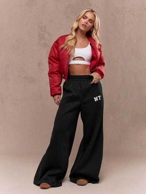 Missguided MISSGUIDED Cozy Wide Leg Oversized Sweatpants With Pockets
