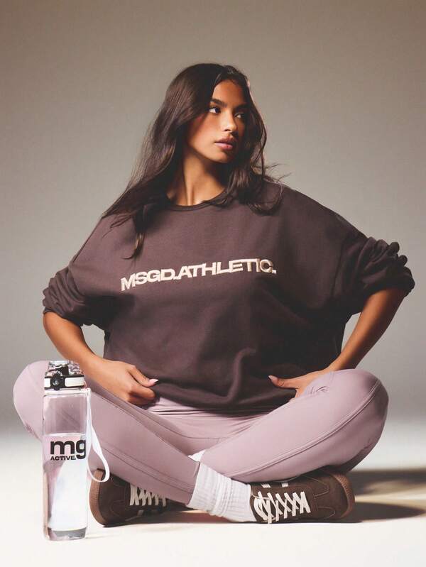 missguided MISSGUIDED Crew Neck Graphic Sweatshirt With Text Print