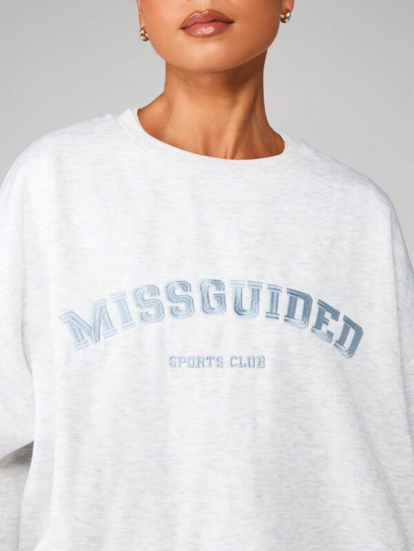 Missguided MISSGUIDED Crew Neck Sweatshirt With Sports Club Print