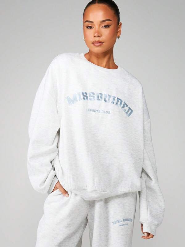missguided MISSGUIDED Crew Neck Sweatshirt With Sports Club Print