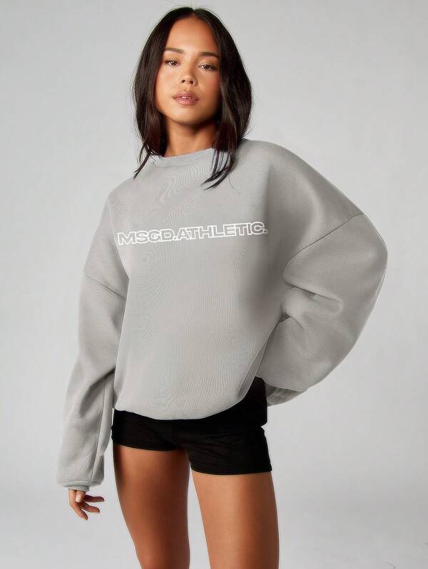 Missguided MISSGUIDED Crew Neck Sweatshirt With Text Logo