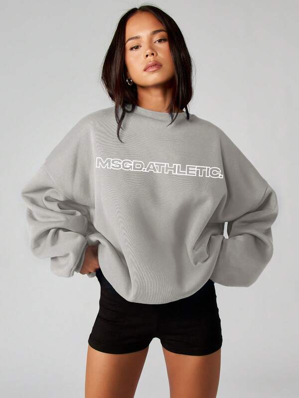 missguided MISSGUIDED Crew Neck Sweatshirt With Text Logo