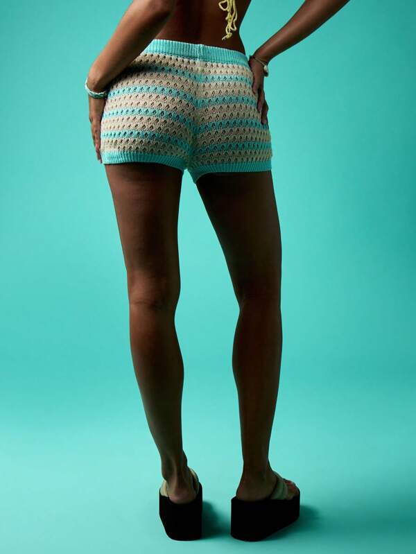 Missguided MISSGUIDED Crochet Knit Drawstring Lounge Shorts