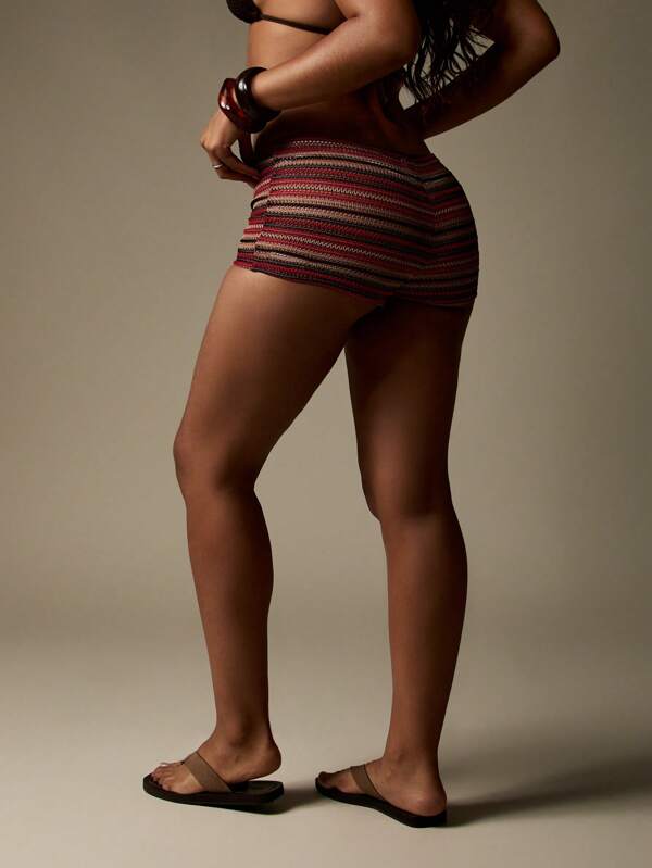 Missguided MISSGUIDED Crochet Knit Micro Mini Hotpant High Waisted Shorts