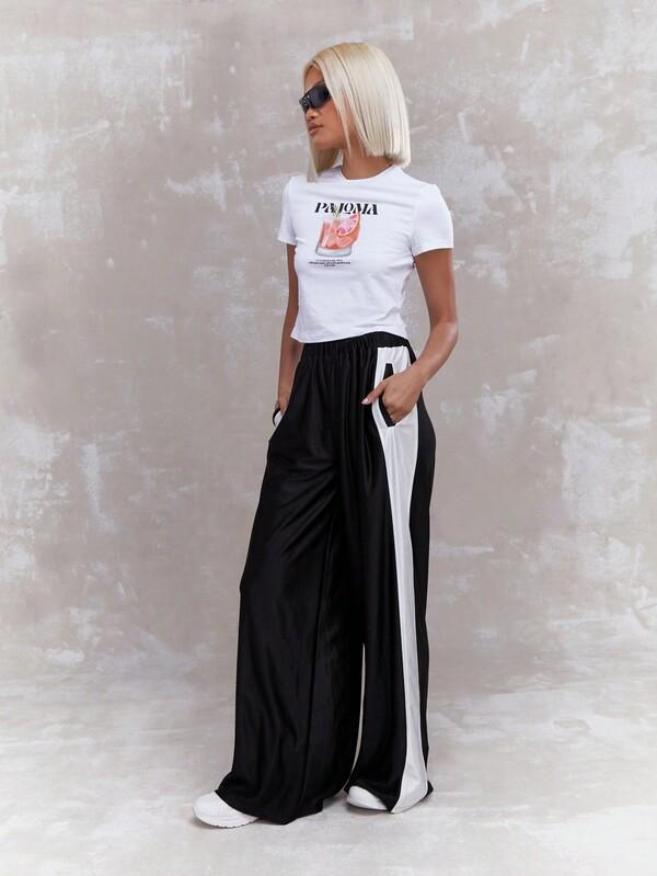 Missguided MISSGUIDED Crop Fitted Baby Tee With Paloma Cocktail Print