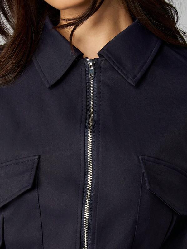 Missguided MISSGUIDED Cropped Bomber Jacket With Utility Pockets