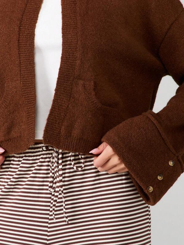 Missguided MISSGUIDED Cropped Button Front Cardigan With Wide Cuffs