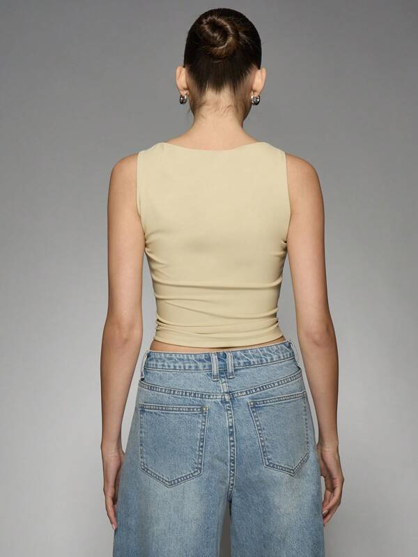 Missguided MISSGUIDED Cropped Fitted Spaghetti Strap Cami Top