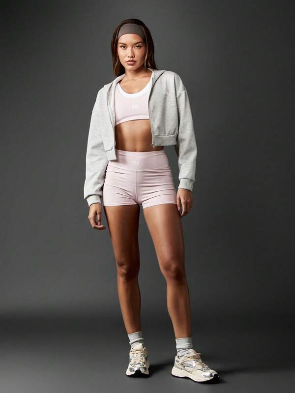 Missguided MISSGUIDED Cropped Full Zip Hoodie Athleisure Sweatshirt